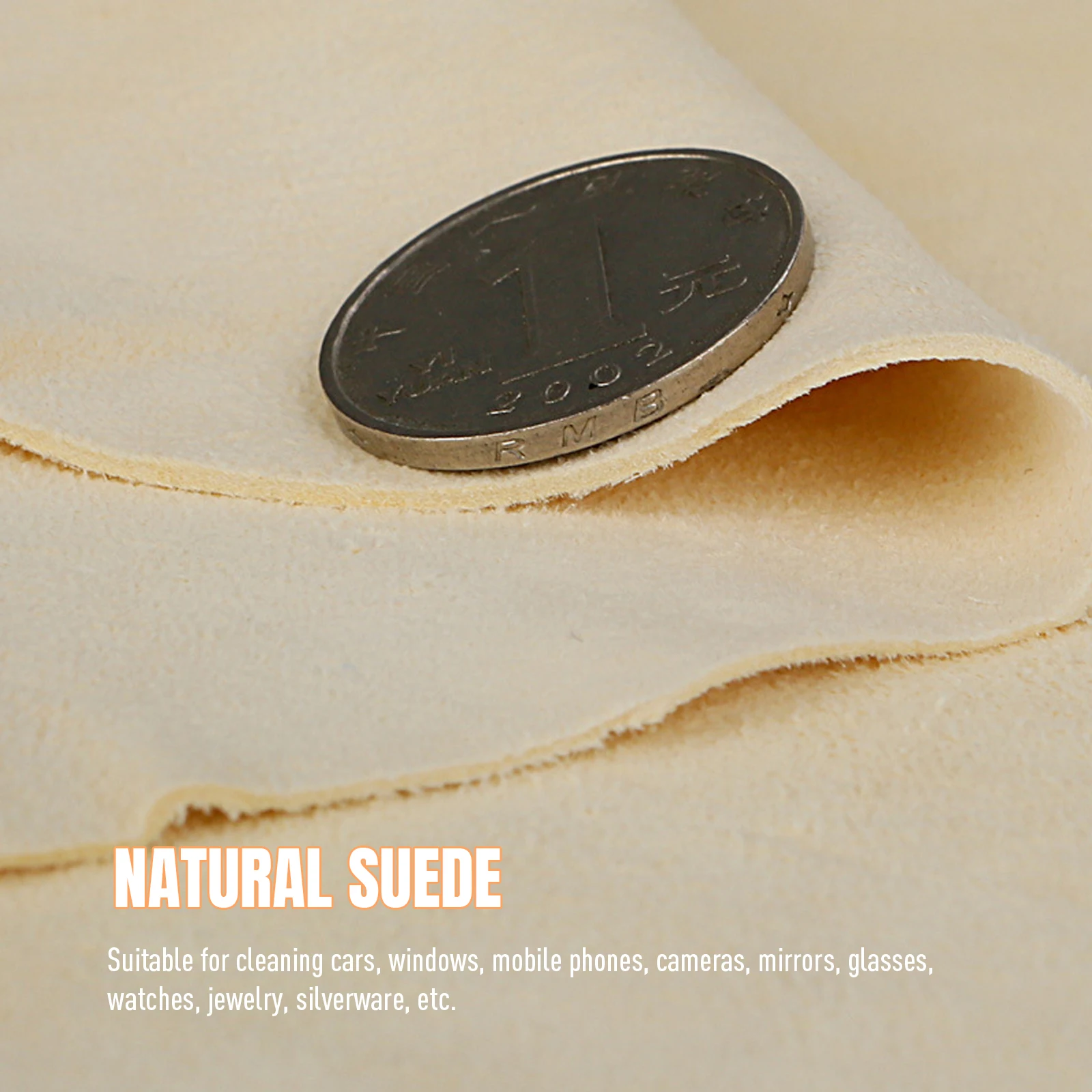 60x90cm Natural Suede Car Cleaning Cloth Genuine Leather Wash Suede Absorbent Quick-drying Towel Striped Cotton Velvet