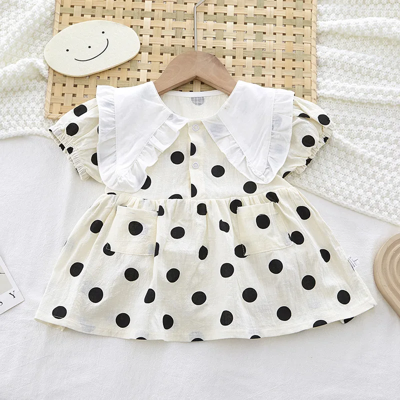 Summer Baby Boy Romper Girls Dress Sister Younger Brother Twins Clothes Toddler Newborn Infant Short Sleeve Dot Overalls Outfits