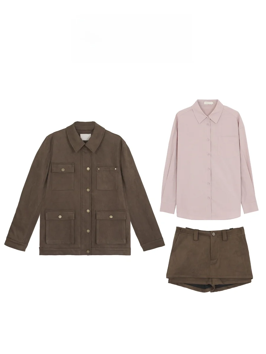 

Корейский дизайнерский комплект: куртка и укороченные брюки с высокой талией для женщин, дышащий, легкий, с длинными рукавами, повседневный модный наряд