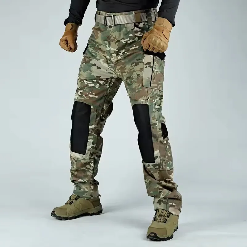 

Multi-pocket Hiking Tactical Pant Mens Wear-resisting Waterproof Loose Cargo Pants Men Climbing Treking Camping Military Trouser
