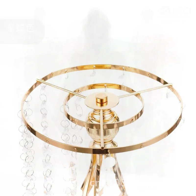 Crystal Wedding Prop Table Decoration - Electroplated Western Style Food Display Candlestick Twist Ornament for Desktop