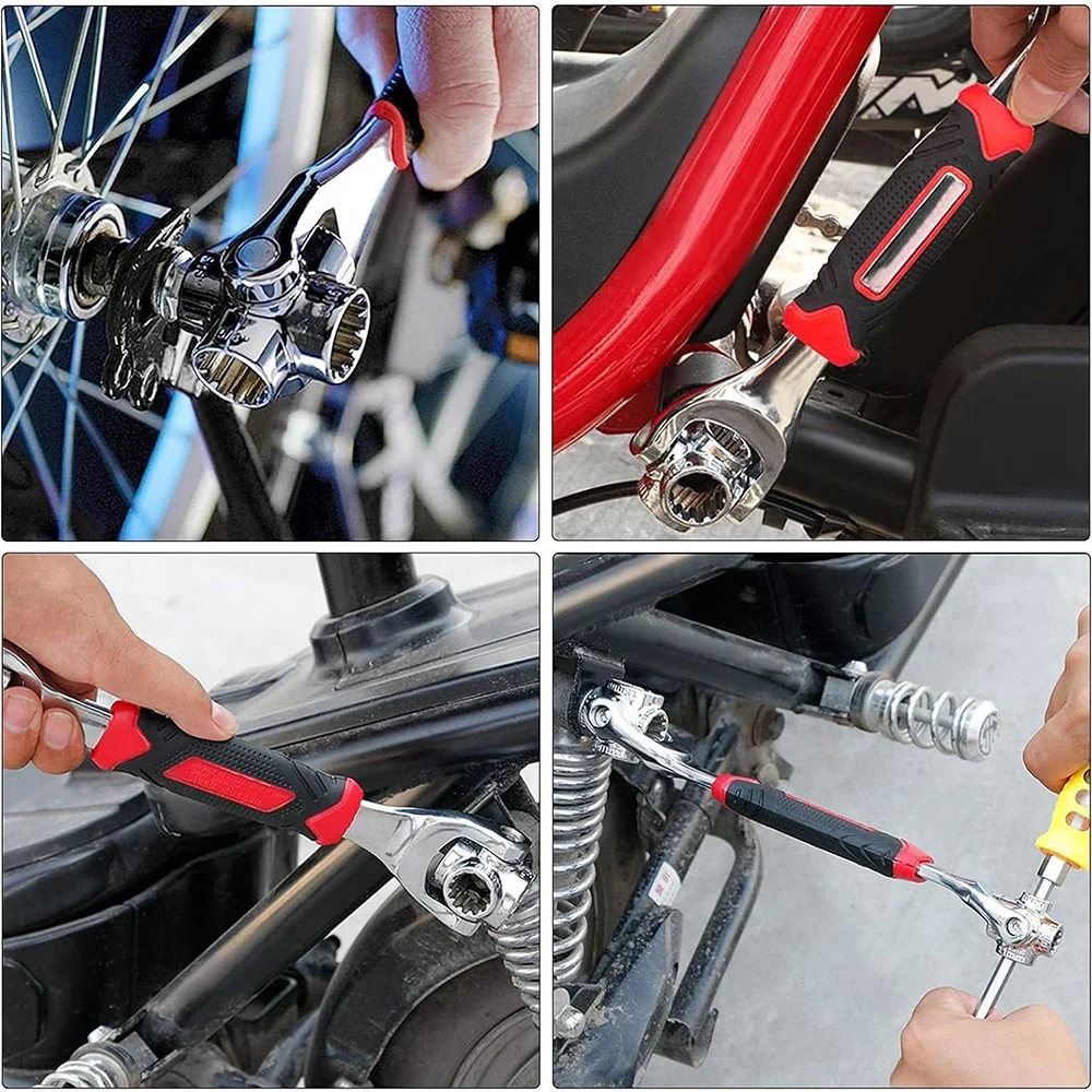 

1 шт., инструменты 8 в 1, головка для мотоцикла, храповые болты для мотоцикла, вращающиеся втулки, ручные инструменты, многоцелевой тигровый ключ на 360 градусов