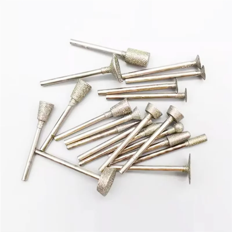 

A88E-Glass Jade Stone Drill Bit 3Mm Shank Diamond Grinding Burr Point 20Pcs Engraving Carving Polishing Rotary Tool