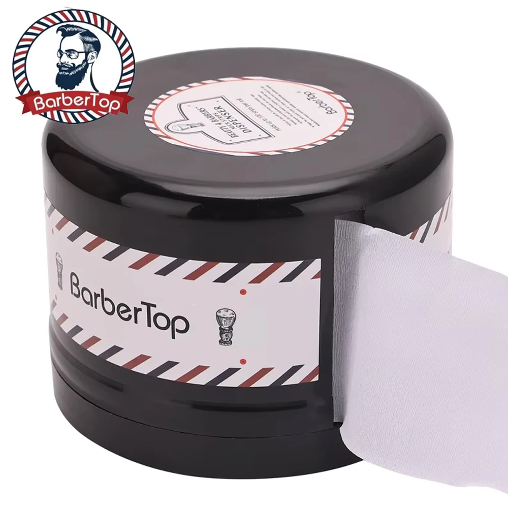 Barbertop Hair Neck Strip Paper Case Barber Neck Paper Roll Holder Disposable Tissue Collar Tape Box Hairdressing Accessories