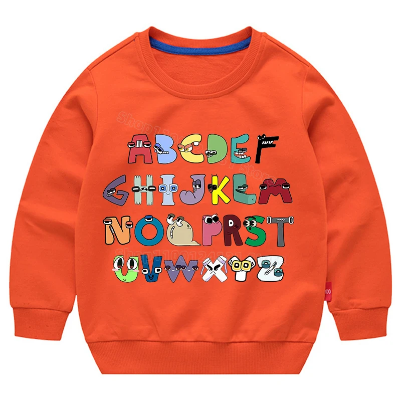 Alfabet Overlevering Kleding Voor Kinderen Letterprint Sweatshirt Schattige Anime Kleding Herfst En Winter Tops Jongens Meisjes Trendy Truien