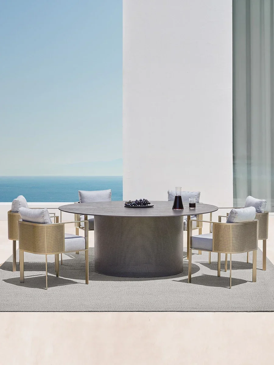 

Уличный стол и стул из нержавеющей стали, комбинированная модель дома, сада, непромокаемая