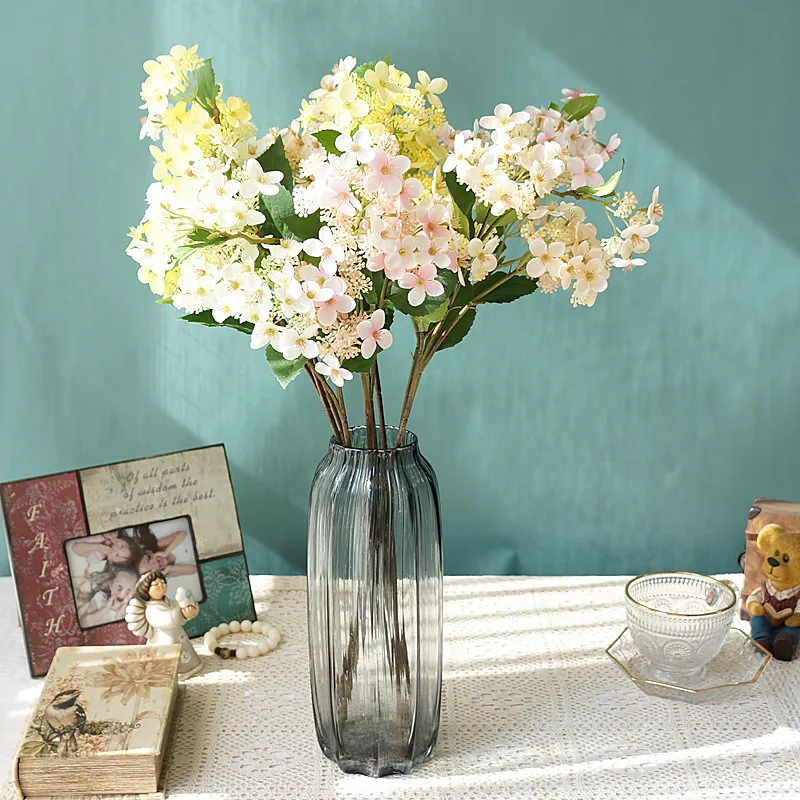 

Simulated Apple Flowers Hydrangeas Cherry Blossoms Silk Fake Flowers Household Vase Photography Wedding Outdoor Party Decoration