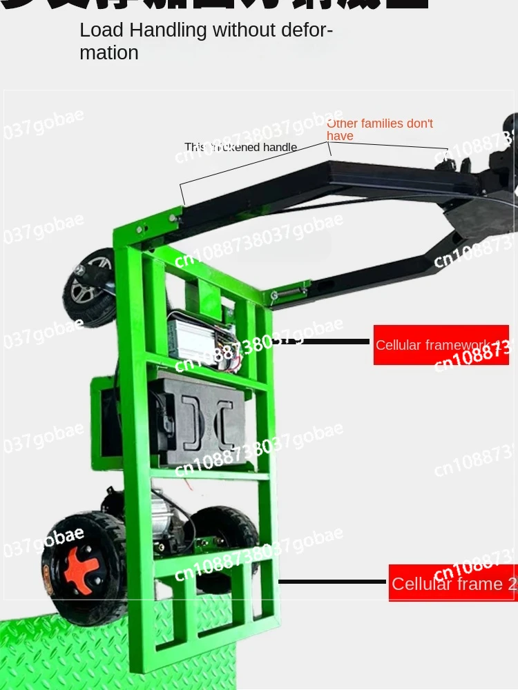 Zc Electric Flat Truck Foldable Trolley Construction Site Elevator Feeding Delivery Handling Pull Tile Trolley