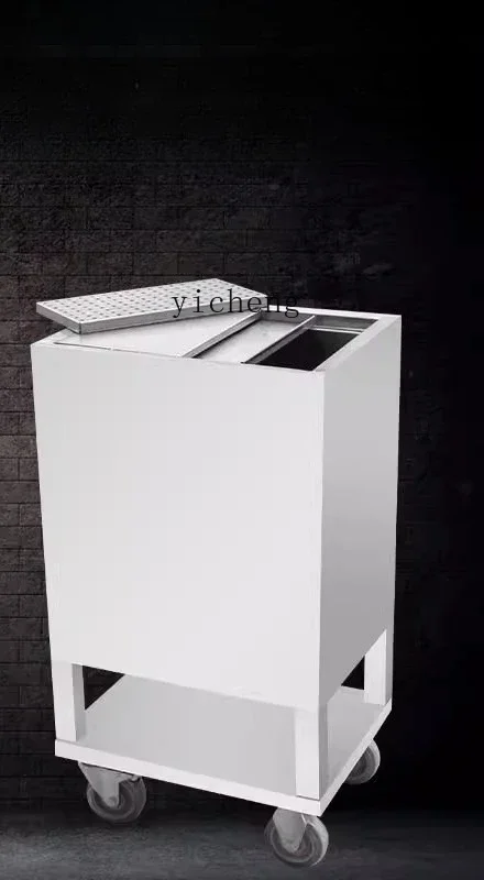 LYY  stainless steel commercial refrigerated large ice storage tank mobile ice bucket thermal insulation metal thickening