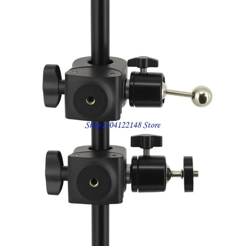 P9FA Quick Release Phone Mount Clamp Compatible Double 1/4 Thread for 13-47mm Diameter Secure Grip Studio Outdoor Use