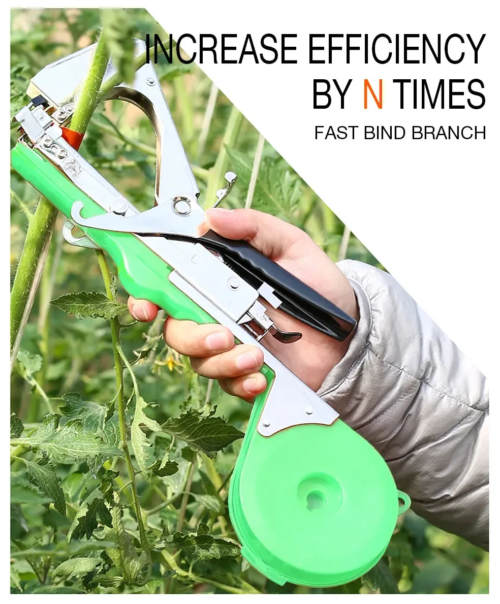 Plant Tying Tapener Binding Machine, Vegetable Stem Agricultural Garden Strapping Tool for Tomato Cucumber Vine