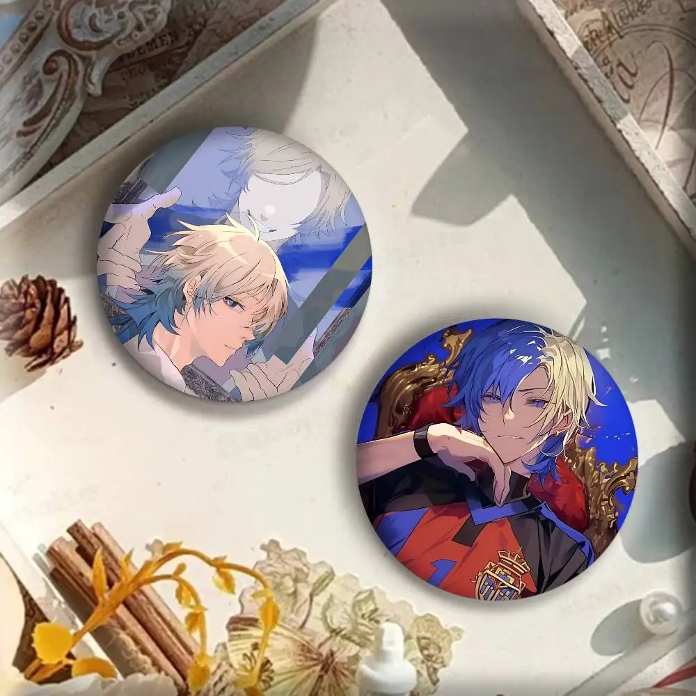 Classic Anime B-Blue Lock Michael Kaiser Manga Badge Round Art Brooch Clothes Backpack Accessories Lapelnd Laserh view 3