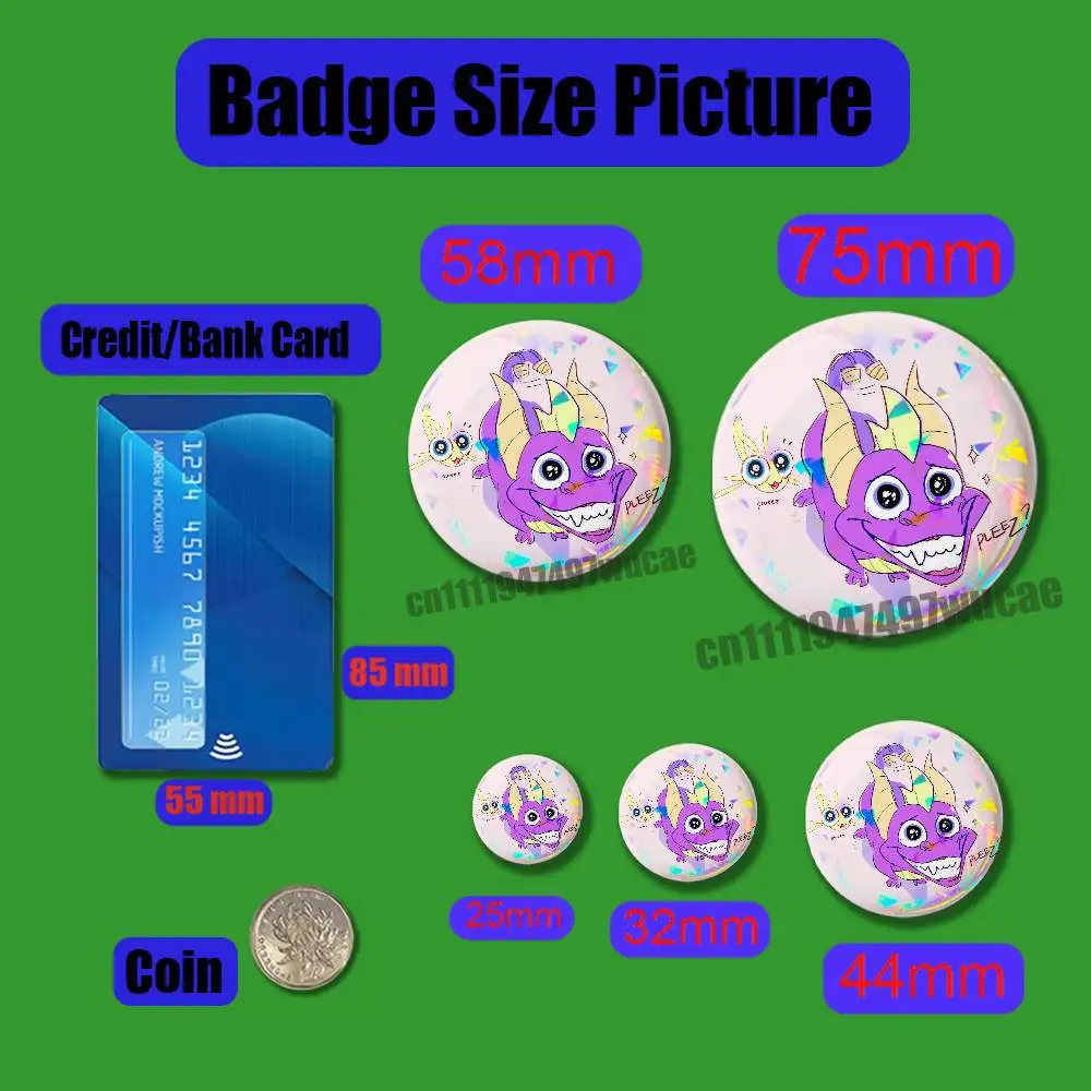 For Spyro the Dragon Badge Cover Custom 75mm 58mm Pin Insignia Emblem Round Laser Film