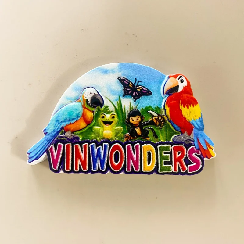 

Vietnam travel souvenir Phu Quoc Island animal parrot 3D Magnetic Southeast Asia Fridge Magnets Home Decorations