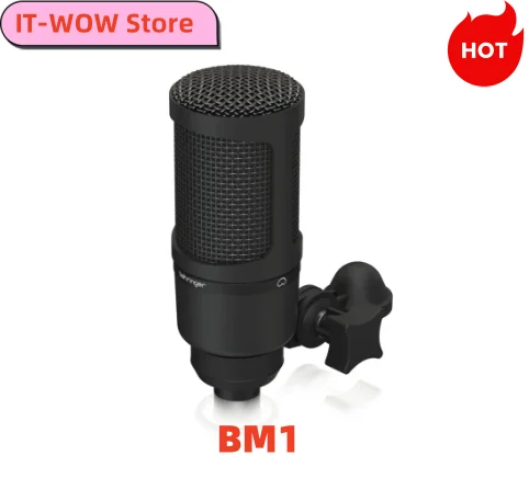 BEHRINGER BM1 Low-Mass Studio Condenser Microphone Cardioid pickup pattern for outstanding sound source separation