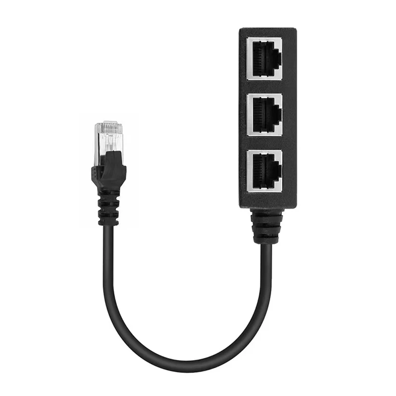 3 In 1 RJ45 Splitter LAN Ethernet Network RJ45 Connector Extender Adapter Cable for Networking Extension 1 Male To 2/3 Female
