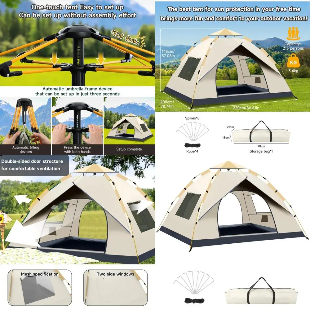 

Легкая палатка-автомат для 2-4 человек, простая в установке для семейного туризма и путешествий