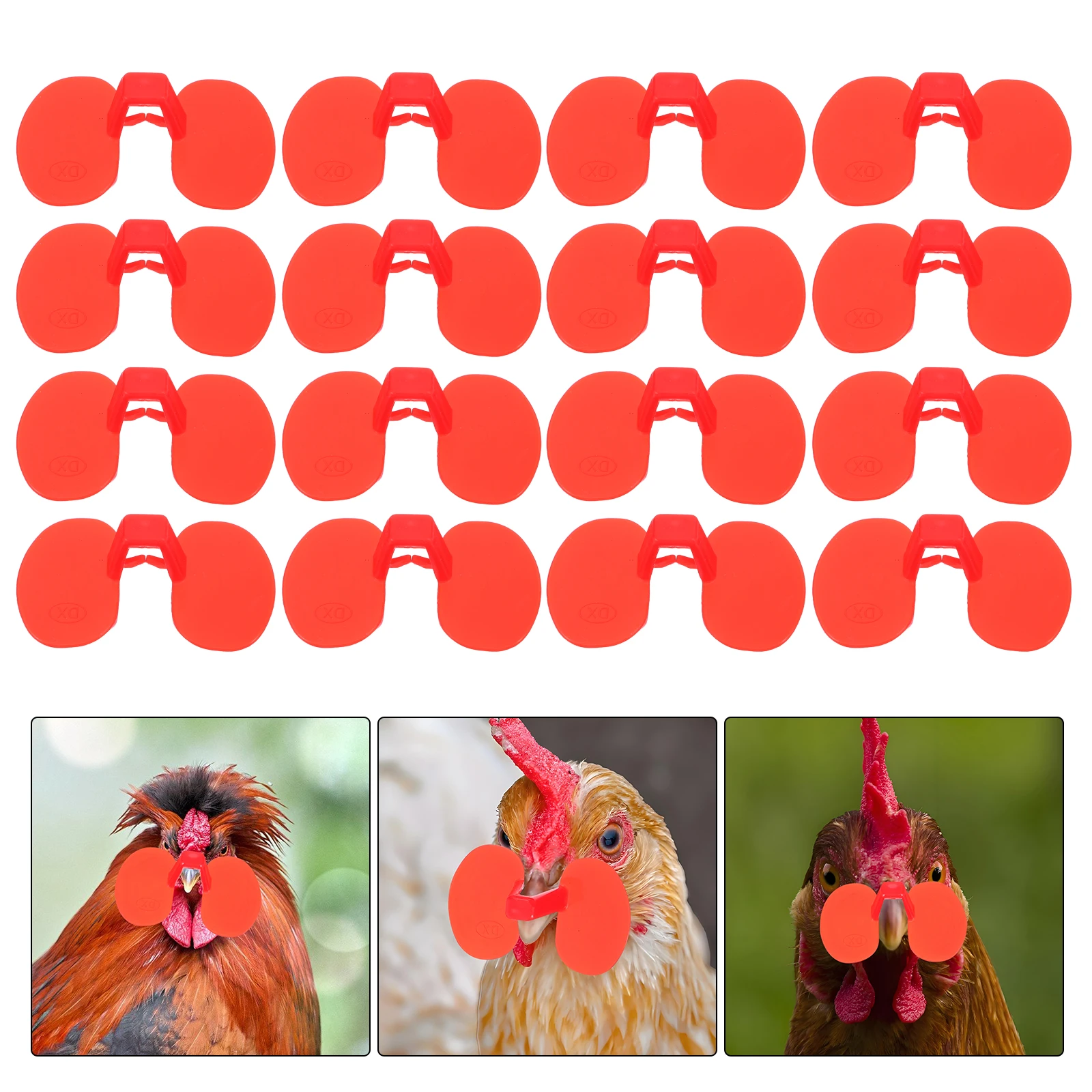 

100 Pcs Anti Pecking Chicken Glasses Anti-pecking Goggles Chickens Fighting Eye Supplies Red