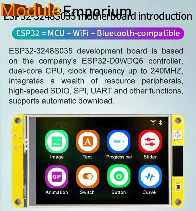 ESP32 Smart Display   3.5inch 240x320 320x480 LCD  Arduino LVGL WIFI&Bluetooth Development Board TFT IPS Touch Module