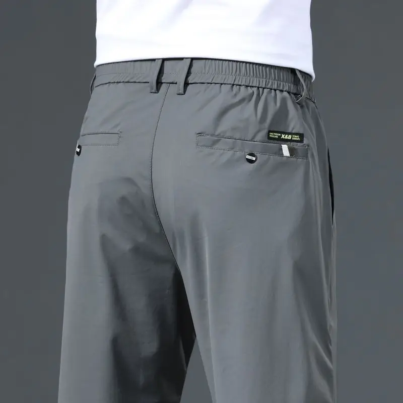 

Spring Summer Ultra-thin Men's Stretch Slim Straight Casual Pants High Quality Fashion Breathable Golf Sports Trousers