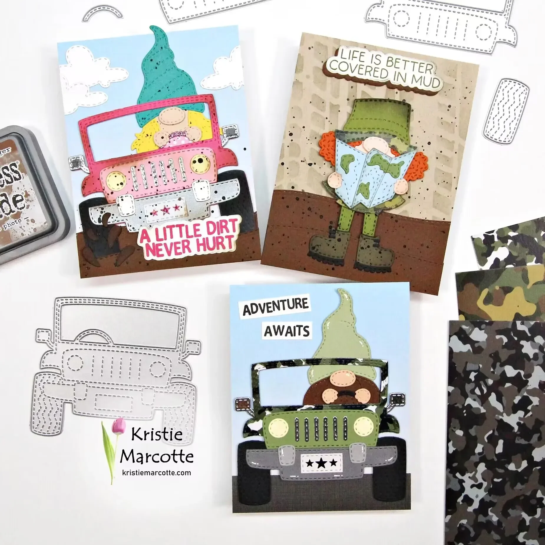 

Truck Gnomes New Metal Cutting Dies DIY Scrapbook Craft Decoration Embossing Template Supplies Greeting Card Handmade New