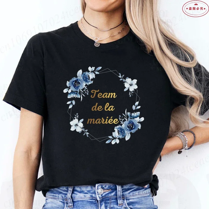 Franse vrouwen enkele afscheid vrijgezellenfeest tshirt EVJF toekomstige bruid tshirt team bruid T-shirt bruids bruiloft Y2k tops