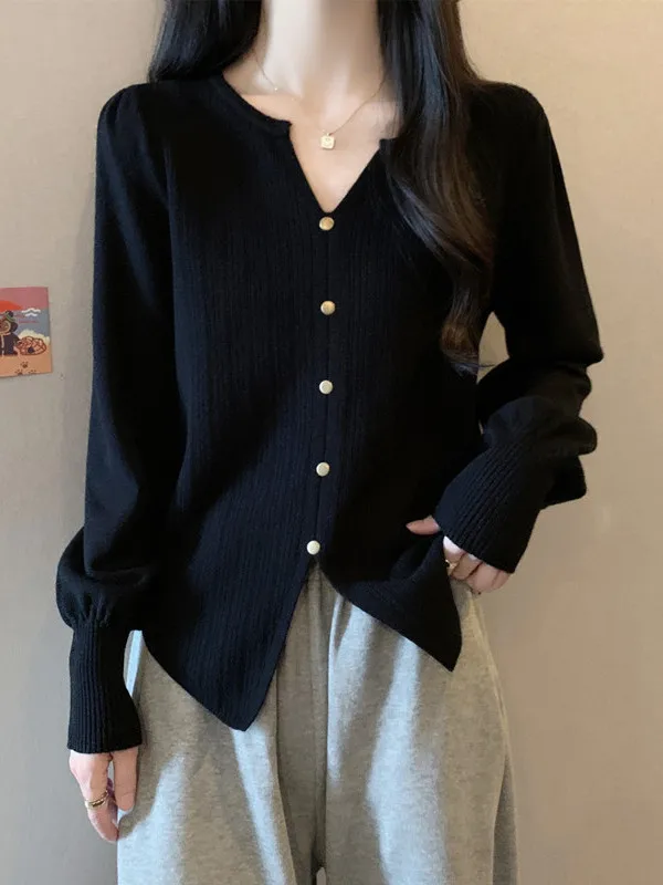 

Женский вязаный свитер больших размеров с V-образным вырезом, осенне-зимний, утягивающий, скрывающий живот, базовый топ