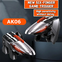 6 Finger Mobile Phone ABS Game Trigger AK06 for PUBG Aim  Shooting L1 R1 Alloy Key Button for IOS Android NEW Gamepad Controller