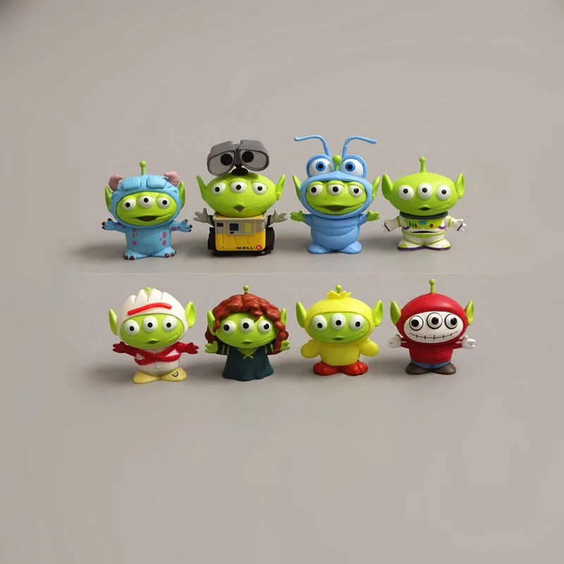 

8pcs/set Disney Toy Story Anime Figure Cute Green Aliens Action Figure Mini Model Decoration Collection Toy Doll Gift