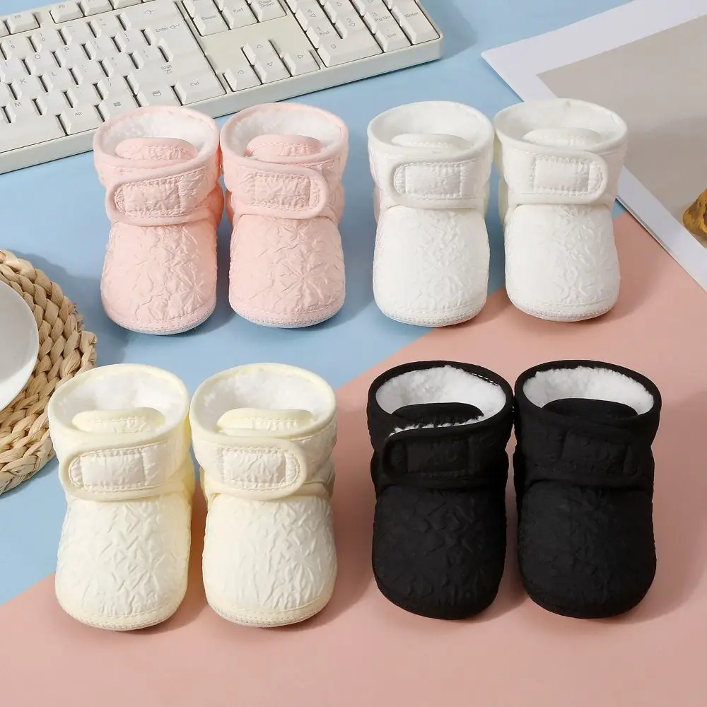 New Non-slip Walker Shoes Soft Solid Color Socks Shoes Warm Winter Ankle Boots Toddler
