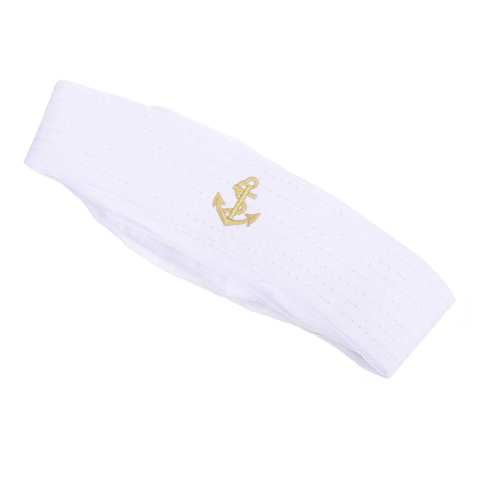 

White Sailor Hat Premium Costume Accessory For Halloween Party Cosplay Stage Props Navy Uniform Performing Captain Dome