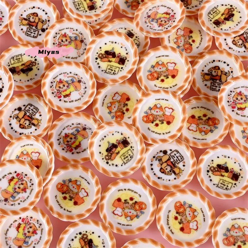 10 個ドールハウスミニチュア子犬犬プリントパンモデルかわいいドールハウスアクセサリー装飾ごっこ遊びおもちゃ