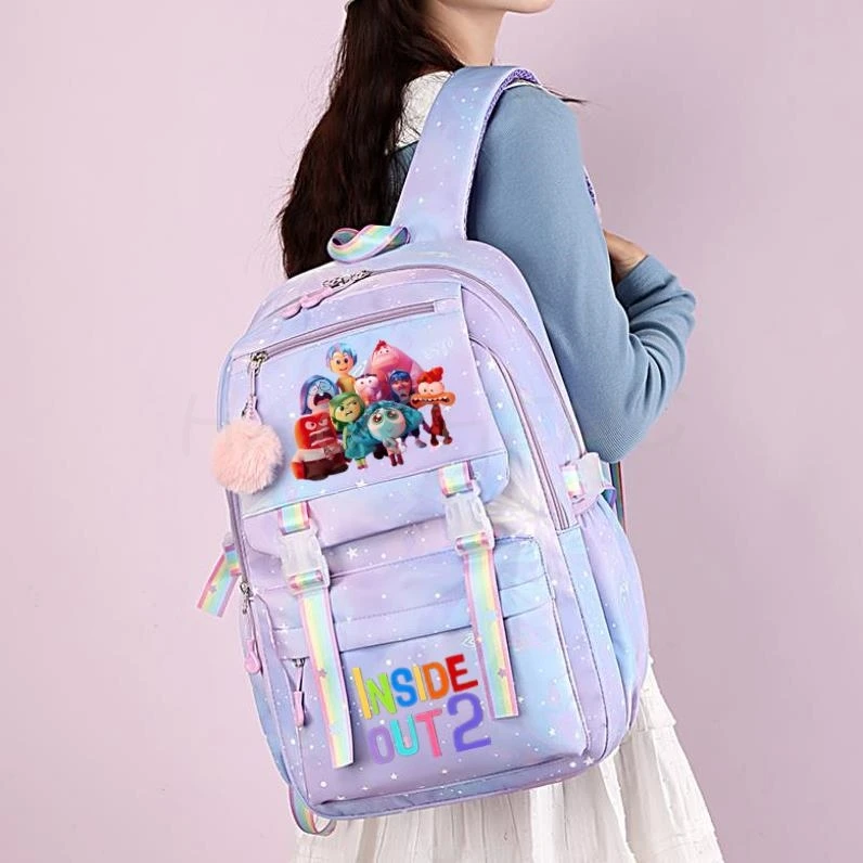 Inside Out2-Sacs à dos mignons pour adolescentes, sacs d'école de capacité, ordinateur portable à proximité, beaux sacs de voyage décontractés, cadeau d'anniversaire pour femmes