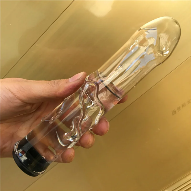 19.8cm Glass Dildo Hollow Can Add Water Pyrex Anal Butt Plug Penis Women Fake Penis Wand G Spot Stimulation Flirting Sex Toys