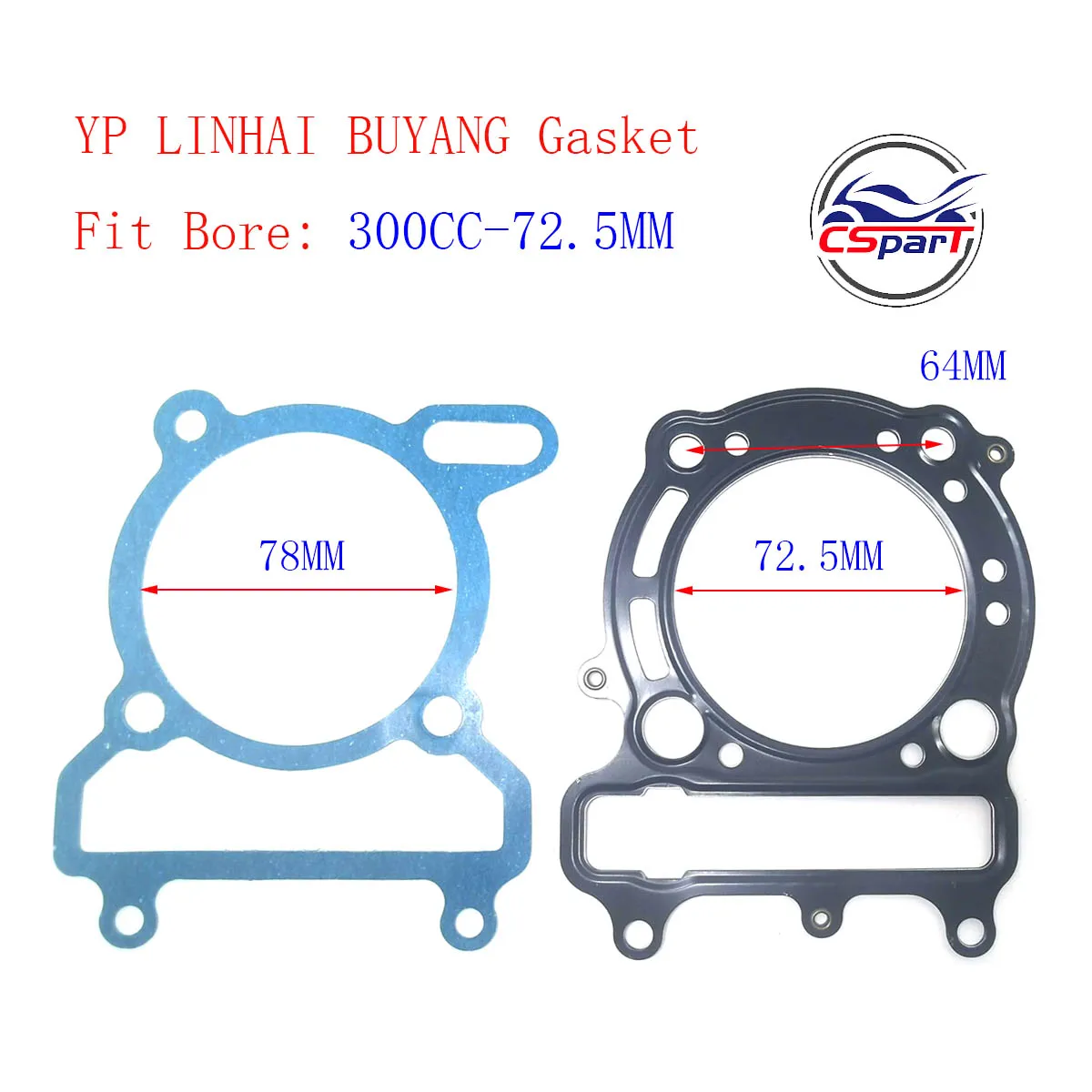 YP VOG 250 260 300 300CC 69mm 70mm 72.5mm  Gasket Kit Tank Touring De Linhai   Buyang Jinlang XinYue Scooter ATV Buggy Parts view 3