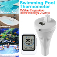 Digital Swimming Pool Thermometer Waterproof Floating Thermometer Indoor/Outdoor Water Temp Monitor for Swimming Pool/Baby baths