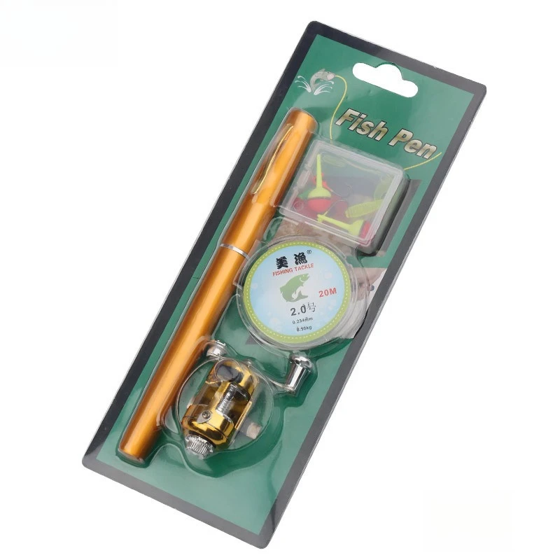 Pen Fishing Rod Mini Portable Fishing Rod Set (Rod+Wheel+Accessories+Thread) 1m A+P Type