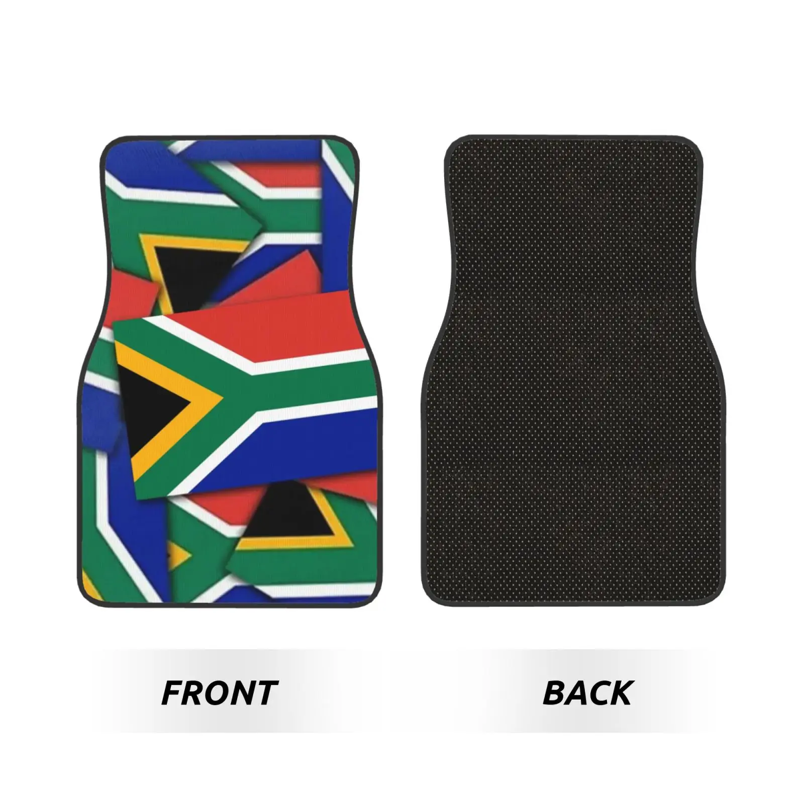 South Africa Flag Print Car Floor Mats Non-Slip Carpets Rugs Front & Rear Car Foot Mats Set of 4 Pcs Auto Accessories Decor