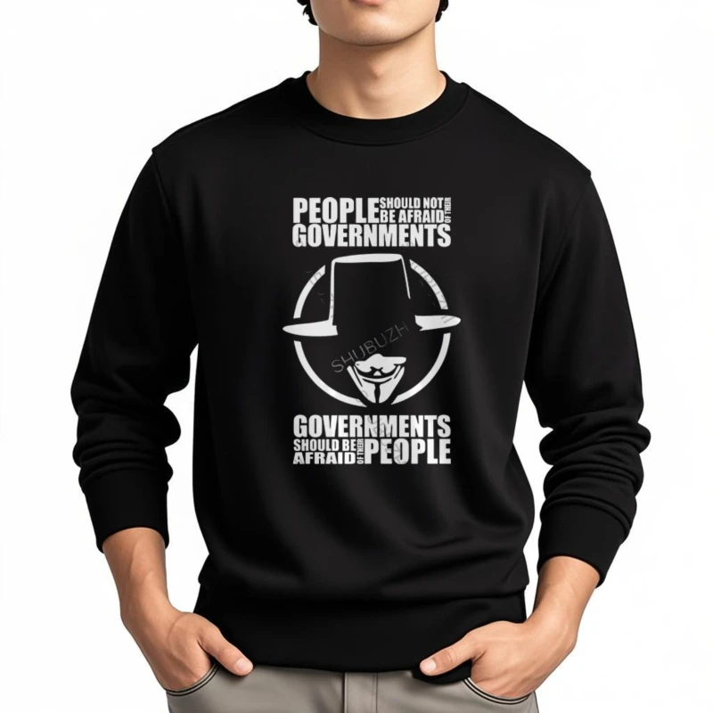 V for Vendetta - لا ينبغي أن يخفوا من حكامهم فيلم هوديي أوم جديد Harajuku بلايز الفرقة البلوز القمم #1