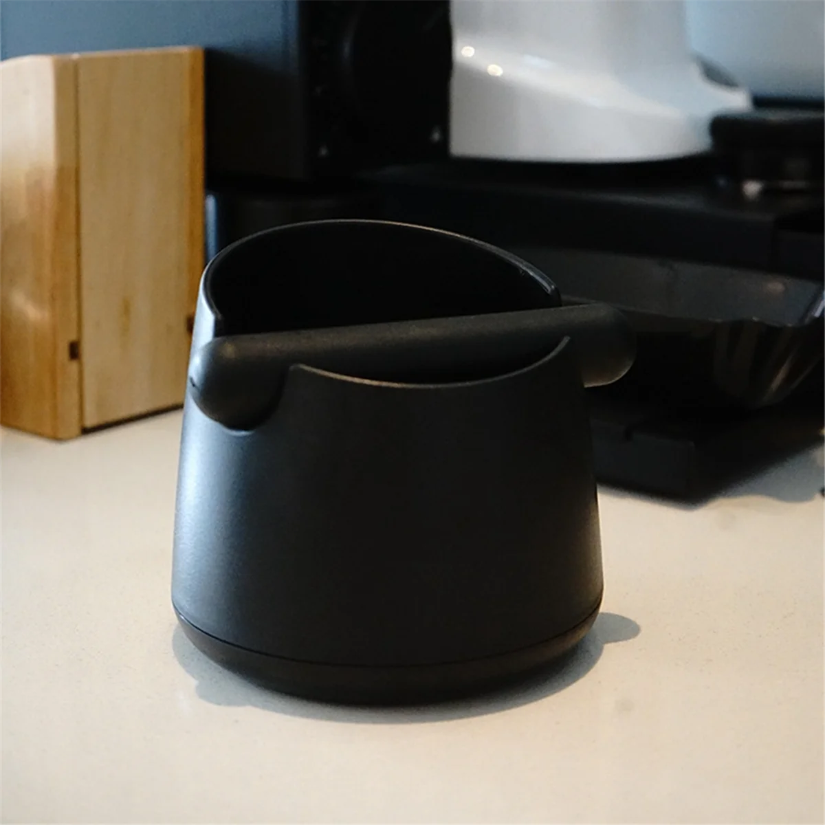 Busta per caffè con barra in gomma Contenitore per fondi di caffè espresso di grandi dimensioni Contenitore per schiuma di caffè antiscivolo per rifiuti (nero)