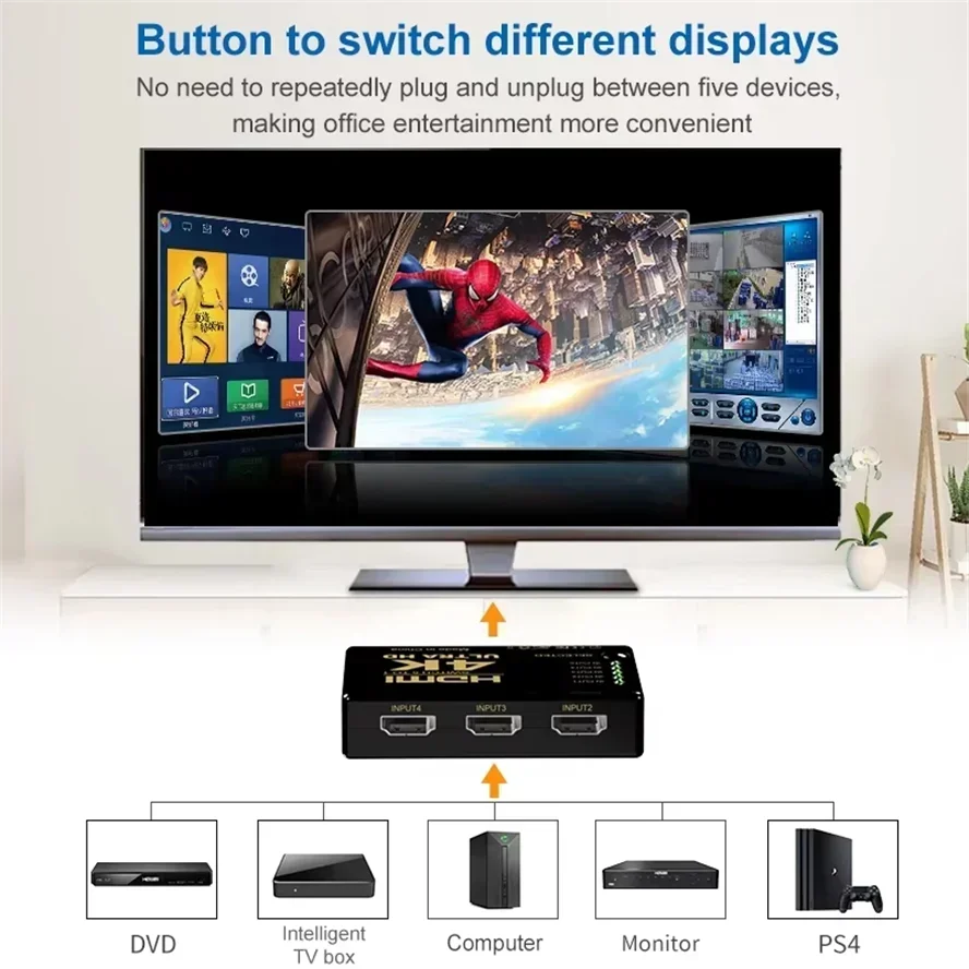 HDMI-متوافق التبديل 4K الجلاد 3 في 1 خارج HD 1080P كابل الفيديو الفاصل 1x3 مهايئ توزيع محول ل PS4/3 صندوق التلفزيون HDTV PC #4