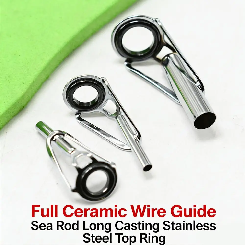 Rod Tip Repair Kit 10pcs Fishing Rod Tips Replacement Set 5 Sizes Pole Tip Repair Kit Sea Rod Long Casting Top Ring Guide