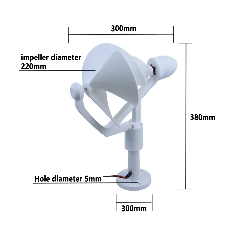 50W Mini Spiral Wind Turbine Three‑Phase Permanent Magnet Brushless DC Generator Micro Wind Power Equipment