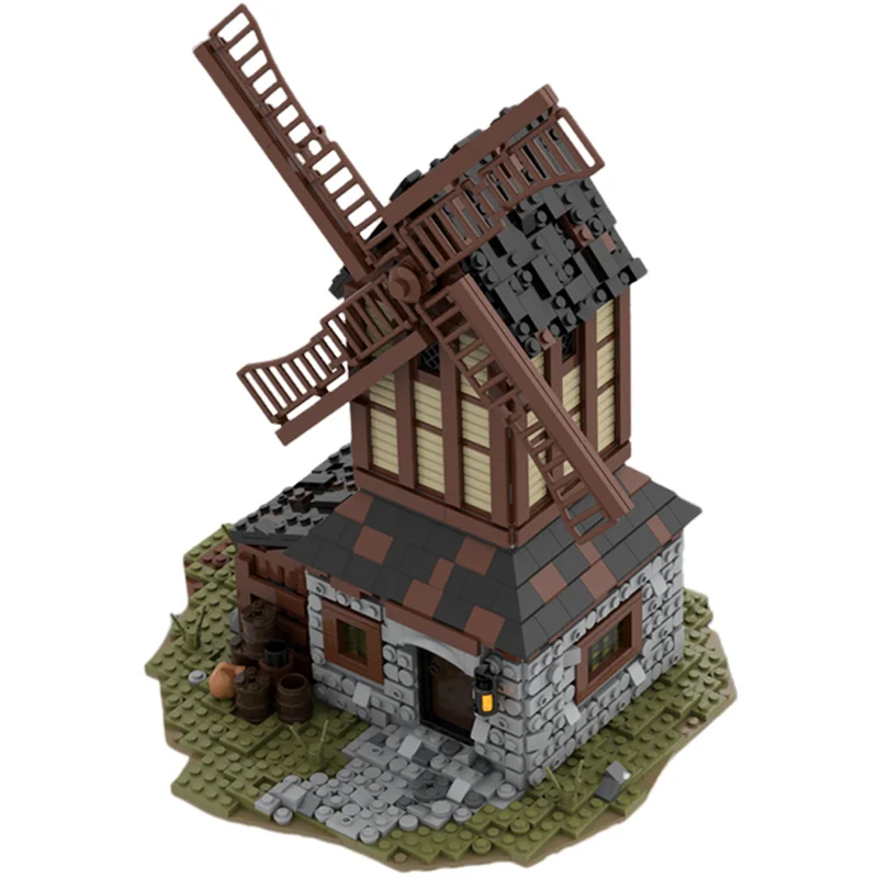 1680PCS Medieval Mill  Model Architecture DIY Education creative idea Children Brick Toy Birthday Building Christmas Gift Blocks