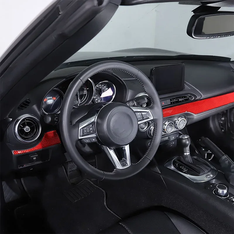

Soft Carbon Fiber Car Center Control Dashboard Decorative Strip Sticker Interior Car Accessories for Mazda MX-5 2016-2024