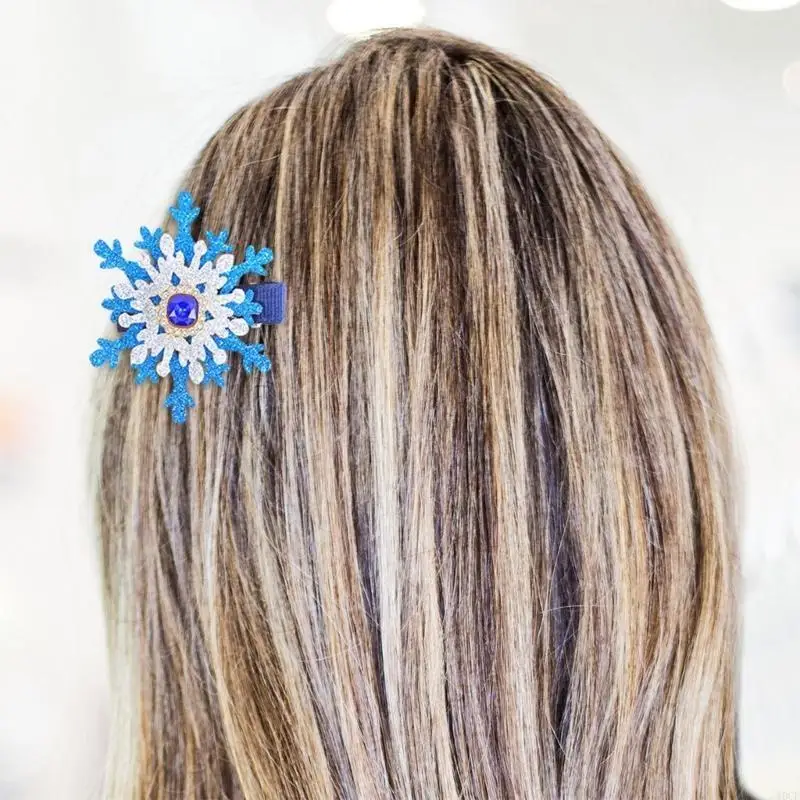 Zoete glitter haarspeldjes delicate kristallen haarclip voor vrouwen meisjes sneeuwvlok haarornament zoete haarspeld