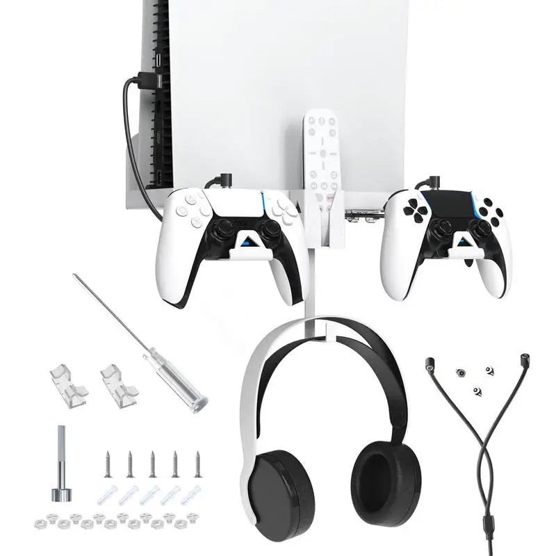 Controlador de jogo Wall Mount Shelf, PS5 Host Stand, Handle Headset Storage Rack, Joystick Holder Brackets, PS5 Acessórios