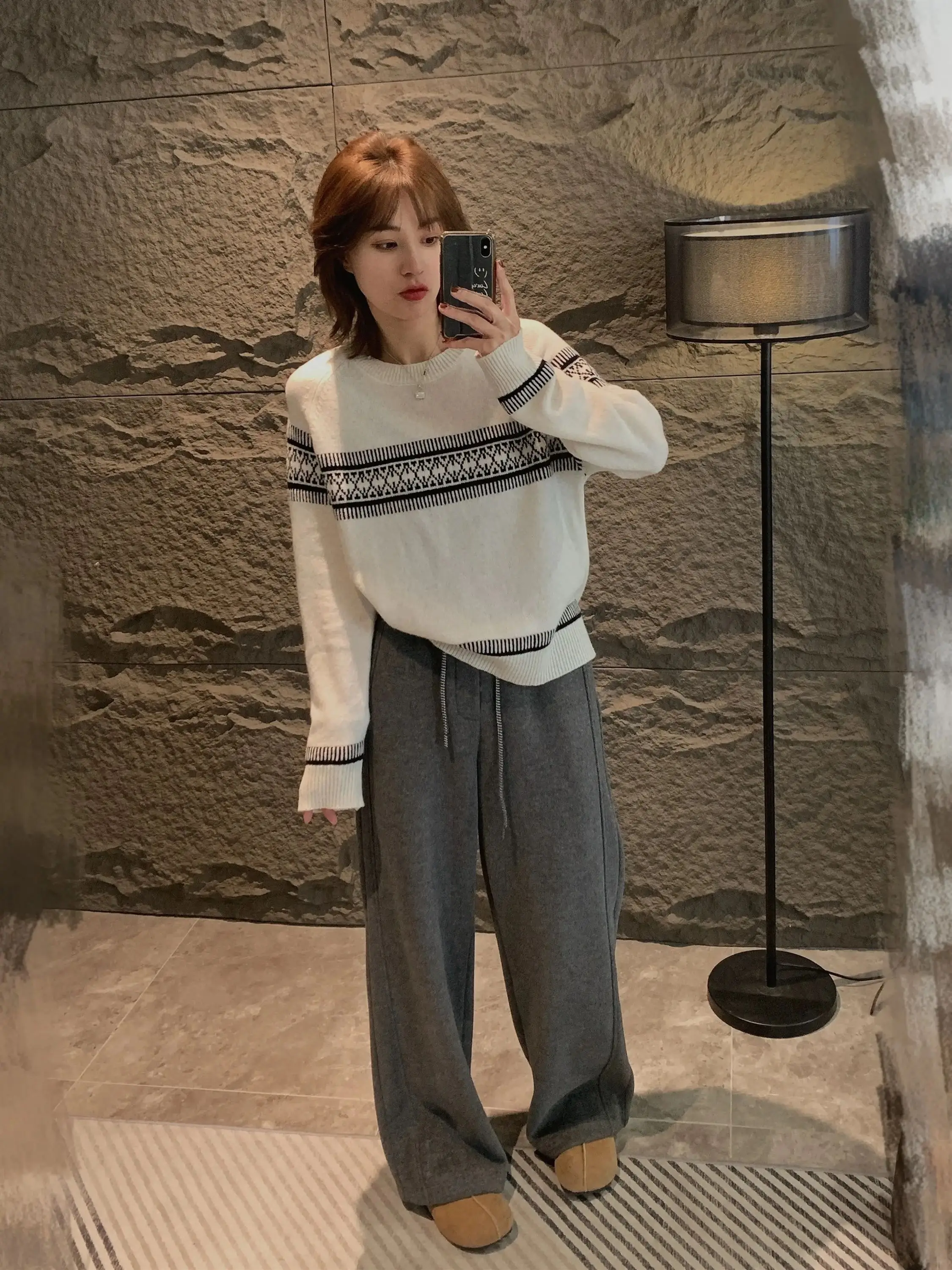 

Женский свитер XIAREN Barn Sle: повседневный, свободный, стройнящий, для ношения под одеждой, осень-зима, новинка, комфортный, шерстяной, с длинным рукавом