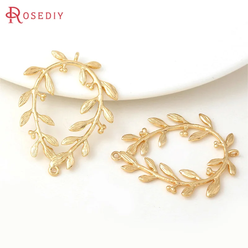 6PCS 18K Gold Color Brass Drop Shape Tree Branch Charms Pendants High Quality Diy Jewelry Making Necklace Earrings Accessories