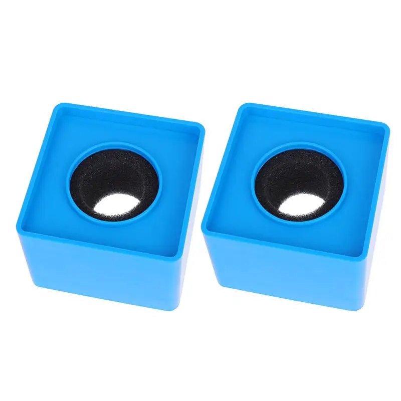 2pcs Blue Microphonerophone Square Cube ABS Injection Molding Blue Microphonerophone Logo Flag Station Snowball